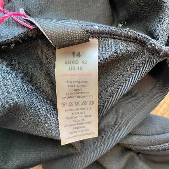 South Beach Womens Black Wrap & Tie Cut-out Monokini Bathing Swim Suit Sz 10 - Picture 7 of 8